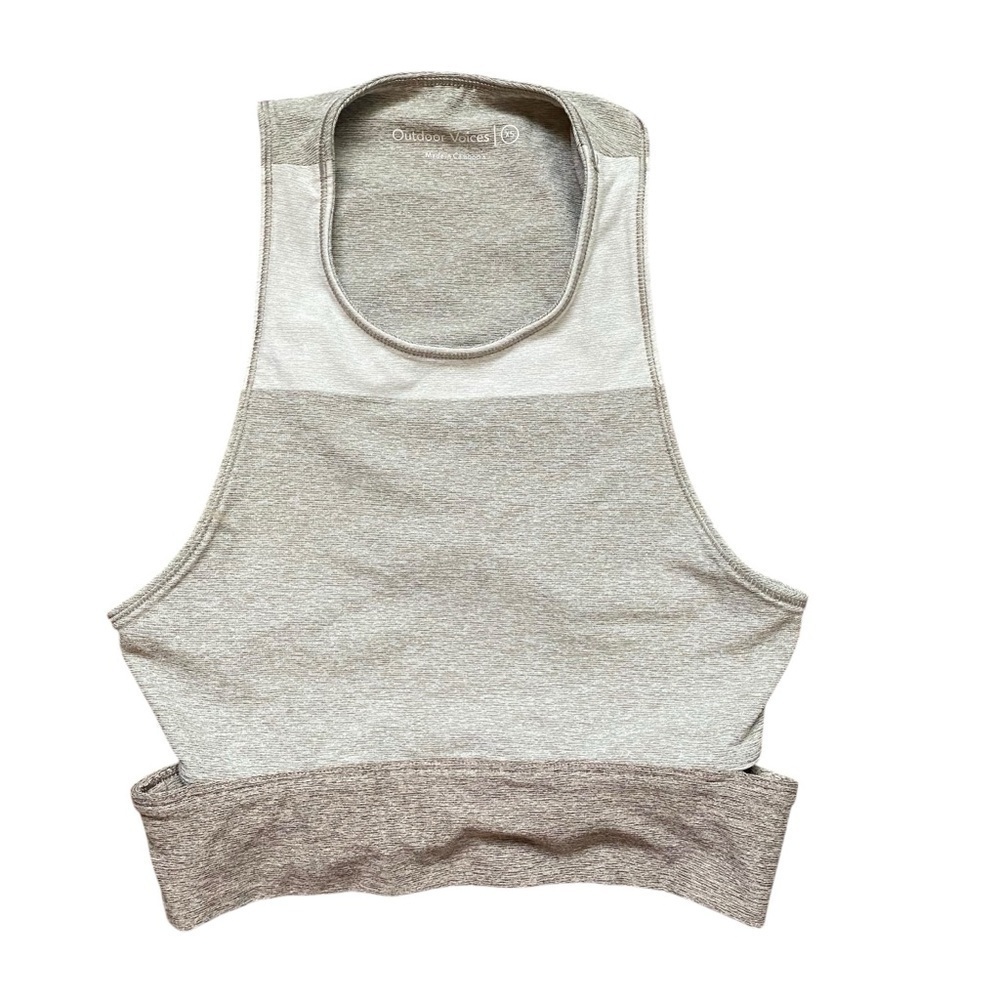 Outdoor Voices Tri Tone Slashback Athletic Work Out Crop Top SZ XS